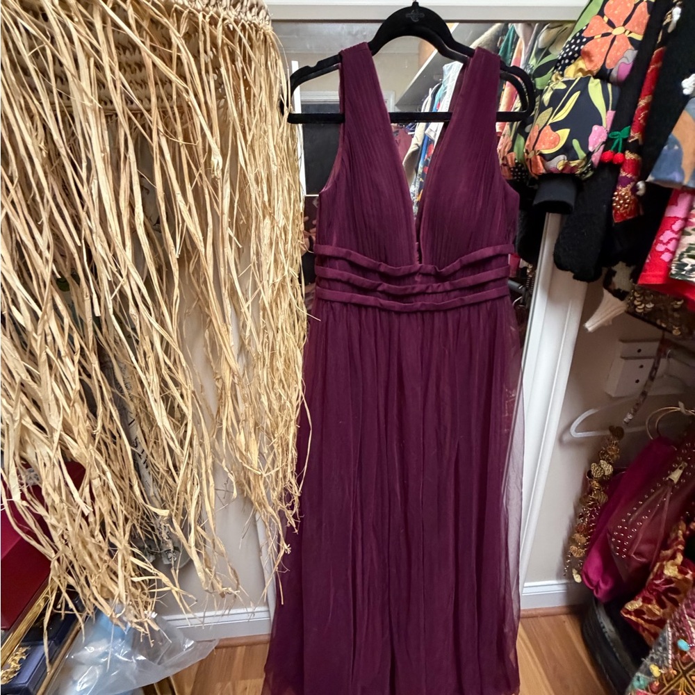 Azazie Plum Backless Bridesmaids Dress